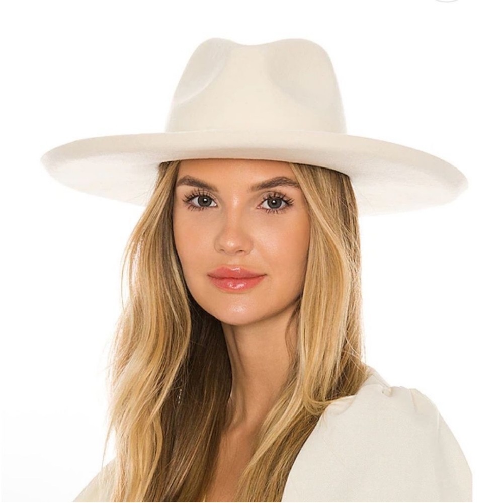 Lack Of Color Women's Wide Brim Fedora in Ivory - Picture 2 of 8